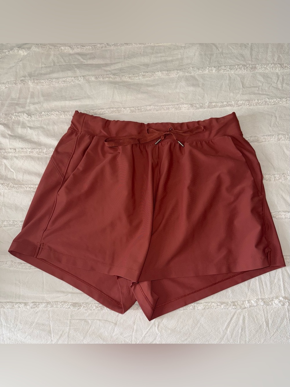 Old Navy Rust Red Power Soft High Rise Go-Dry Shorts - Large